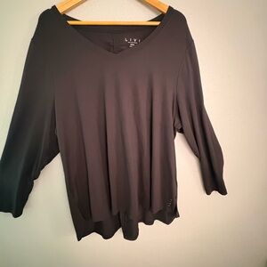 Lane Bryant Black V-Neck Long Sleeve Top